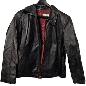 Worthington Black Leather Jacket Women’s Coat Classic Casual